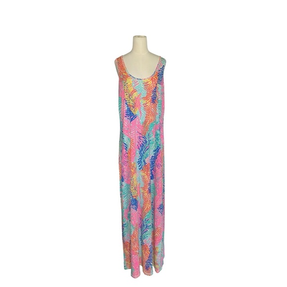 LILLY PULITZER Betty Maxi Dress Electric Feel Sleeveless Scoop Neck Racerback XL - Picture 1 of 5